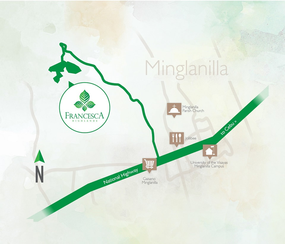 Francesca Highlands Vicinity Map Lcation Minglanilla Cebu